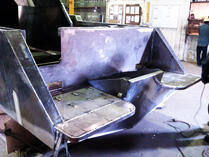 Welded stern and transom detail