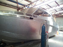 Boat cabin side view