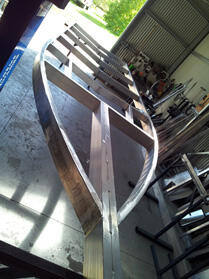 Boat frame ribs side view
