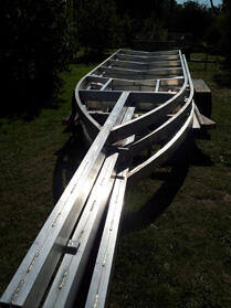 Boat frame skeleton outdoors