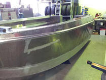 Hull weld lines close-up