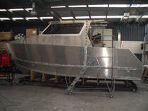 Cabin cruiser build in progress