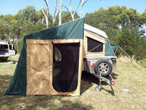 Camper tent at bush campsite