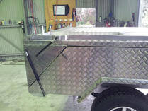 Camper trailer with toolbox