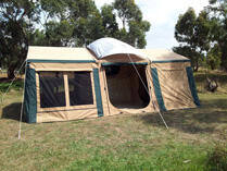 Canvas tent front view