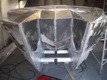 Catamaran hull front view