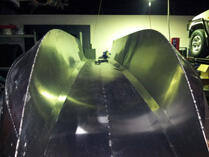 Catamaran hull inside view
