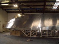 Hull front quarter on stand