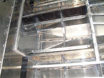 Hull ribs and stringers close-up
