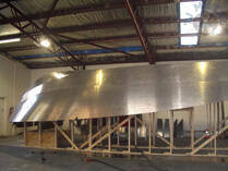 Hull with cabin taking shape