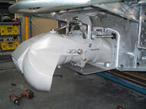 Jet drive unit on transom