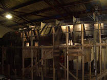 Large hull on scaffolding