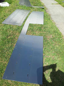 Metal panels laid out