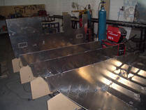 Sheet metal panels for boat build