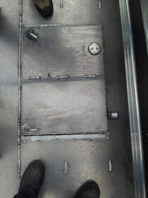 Welded steel hatch panel