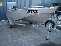 Boat hull side view